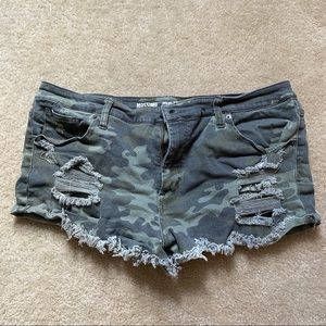 Camo Jean shorts